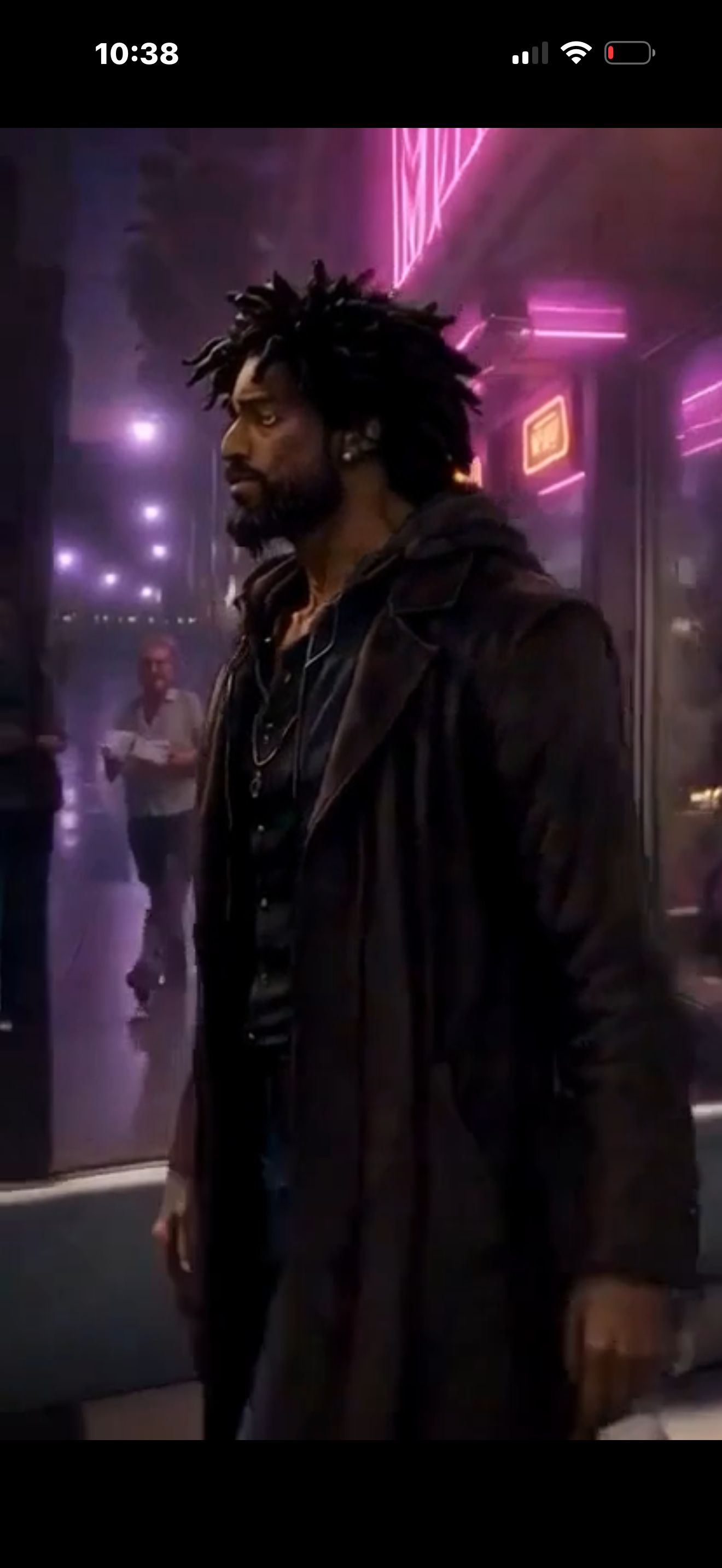 A man half-seen through water and static